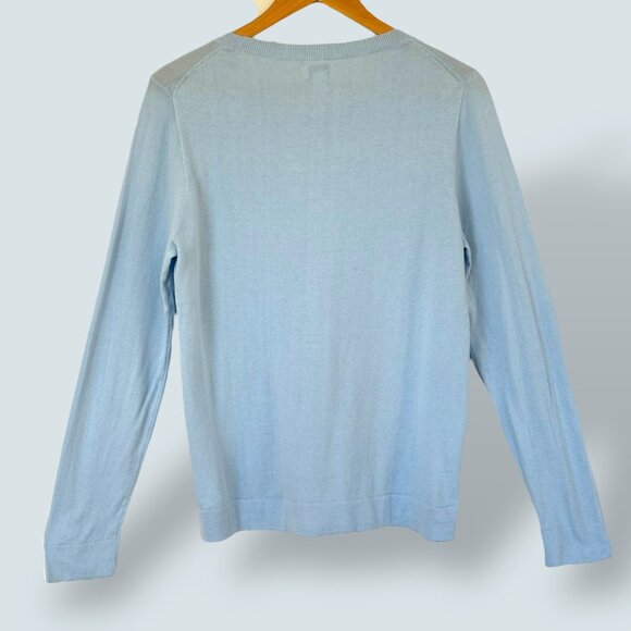 J.Crew Teddie Sweater Preppy Minimalist Cotton Powder Blue Women's‎ Large - Picture 2 of 8